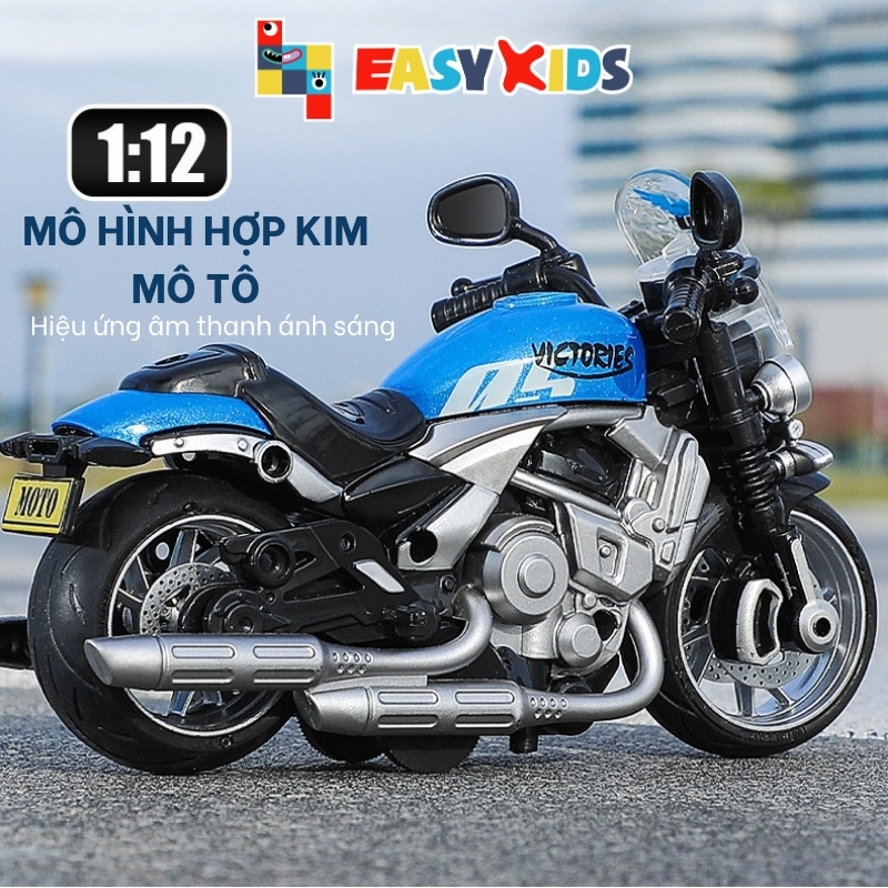 Mô Hình Xe Moto Hợp Kim Có Âm Thanh Ánh Sáng Tỷ Lệ 1:12