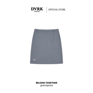 Chân Váy Midi Chữ A DVRK Prive Chất Vải Cotton Cao Cấp Màu Xám-25W