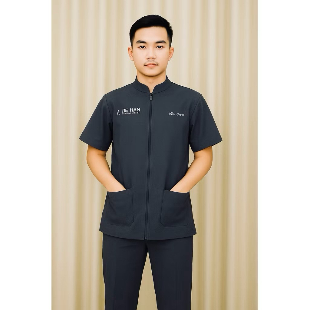 Đồng phục Nam spa,thẩm mỹ viện cao cấp chất liệu cotton lạnh hoặc kaki hàng thiết kế
