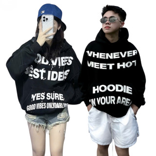 Áo Hoodie Chui Form Rộng Nam Nữ Unisex Local Brand in chữ Nổi GOOD VIBES chống nắng thu đông dài tay - SSL
