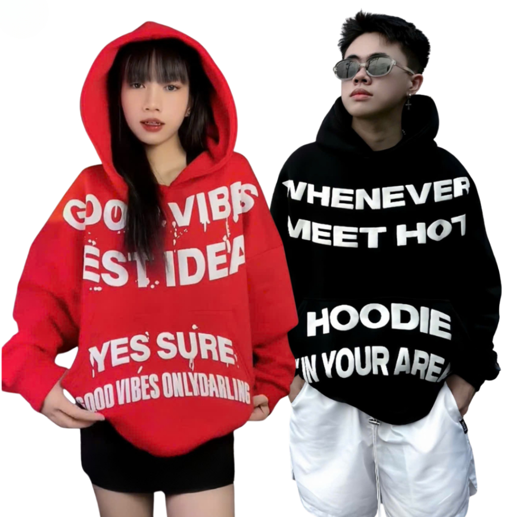 Áo KHOÁC HOODIE GOOD VIBES chống nắng nam nữ chất vải nỉ mềm kiểu dáng trẻ trung form rộng 4 màu SSL