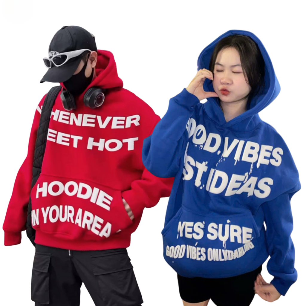 Áo KHOÁC HOODIE GOOD VIBES chống nắng nam nữ chất vải nỉ mềm kiểu dáng trẻ trung form rộng 4 màu SSL