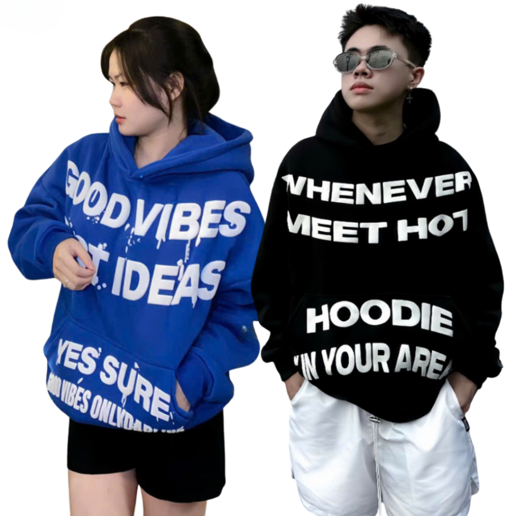 Áo KHOÁC HOODIE GOOD VIBES chống nắng nam nữ chất vải nỉ mềm kiểu dáng trẻ trung form rộng 4 màu SSL