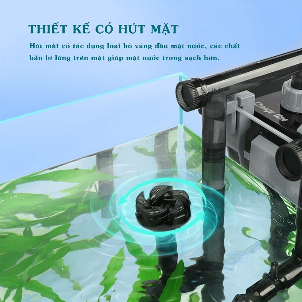 Lọc Treo Hồ Cá JINGYE JY-X500 / JY-X600 . Tích Hợp Váng Xoay , Hút Cặn Và Thổi Oxy