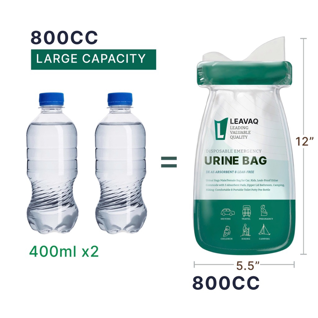 Túi đi tiểu, nôn ói khẩn cấp dùng một lần chứa đựng 800mml trong trường hợp khẩn cấp trên xe