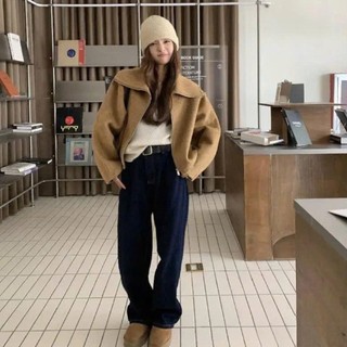 Áo Dạ Nữ Cổ Lọ Khóa Kéo Cao Cổ Form Rộng Màu Nâu Camel 247store Áo Khoác Dạ Nhiều Kiểu Mặc Thu Đông