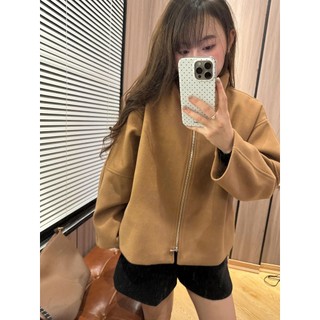 Áo Dạ Nữ Cổ Lọ Khóa Kéo Cao Cổ Form Rộng Màu Nâu Camel 247store Áo Khoác Dạ Nhiều Kiểu Mặc Thu Đông