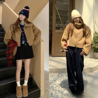 Áo Dạ Nữ Cổ Lọ Khóa Kéo Cao Cổ Form Rộng Màu Nâu Camel 247store Áo Khoác Dạ Nhiều Kiểu Mặc Thu Đông