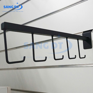 Móc râu treo cài rãnh slatwall nhựa hoặc tấm gỗ,trưng bày vợt cầu lông/pickleball/balo,4-5 móc râu