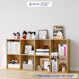 Tủ Kệ Sách Gỗ Tổ Ong  Đa Năng FB04 FIVO 6-8 Ô, Có Tấm Lưng Chắc Chắn, Vừa Decor Vừa Đựng Sách, Dễ Dàng Lắp Ráp