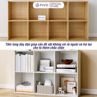 Tủ Kệ Sách Gỗ Tổ Ong  Đa Năng FB04 FIVO 6-8 Ô, Có Tấm Lưng Chắc Chắn, Vừa Decor Vừa Đựng Sách, Dễ Dàng Lắp Ráp
