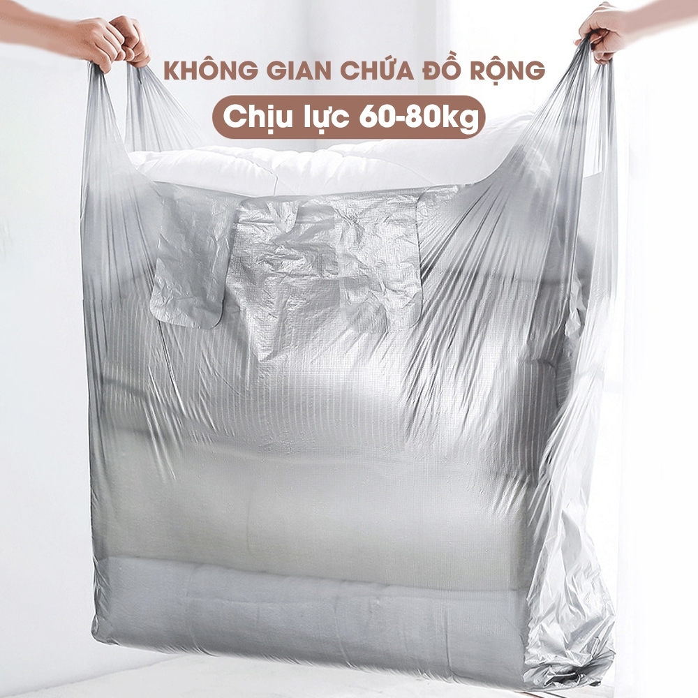 Túi Nilon 2 Quai Siêu Dai & Dày (Combo 10 Cái) - Bóng Bền, Chịu Lực Tốt - Cho Chuyển Nhà, Gói Hàng & Lưu Trữ