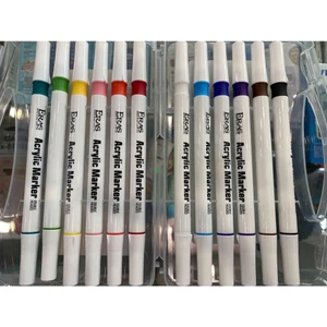 Bút dạ, bút màu Acrylic ERAS loại 2 đầu mực E644 12 màu