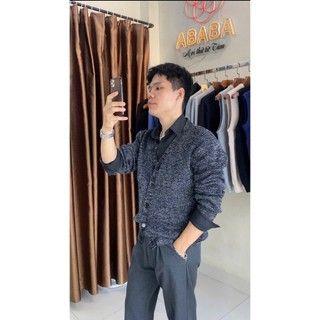 Áo Cadigan len nam kiểu dáng Hàn Quốc cài cúc tay dài chất dày dặn ABABA Menswear cadigan-tron