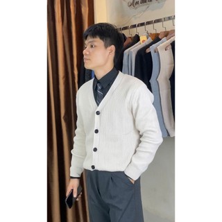 Áo Cadigan len nam kiểu dáng Hàn Quốc cài cúc tay dài chất dày dặn ABABA Menswear cadigan-tron