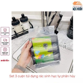 Combo 3 [320gram/Bịch] Bịch 3 cuộn túi đựng rác tự hủy sinh học, size trung (65x55cm) - tiện dụng, tiết kiệm