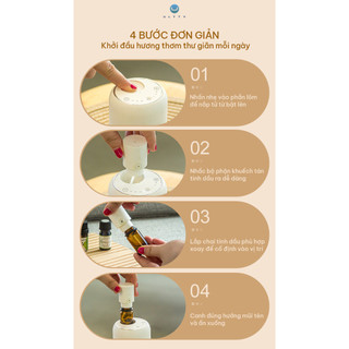 Máy Khuếch Tán Tinh Dầu U ULTTY Aroma_S – 3 Mức Lan Tỏa Hương, Đèn LED Thư Giãn, Thiết Kế Nhỏ Gọn