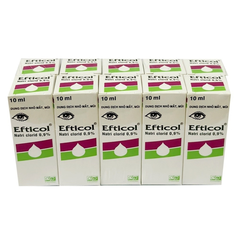 nước muối sinh lý Efticol Natri Clorid 0.9% rửa mắt, mũi (10ml) lốc 10 ...