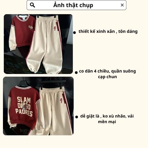 Set đồ nữ, đồ bộ nữ DONNA HCOM3715 thu đông chất nỉ bông phối viền kẻ sọc trẻ trung