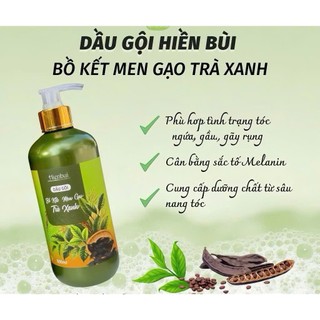 Dầu Gội - Xả Bồ Kết Men Gạo Trà Xanh HIỀN BÙI 500ml, Giúp Mái Tóc Suôn Mượt, Không Lo Gãy Rụng