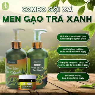 Dầu Gội - Xả Bồ Kết Men Gạo Trà Xanh HIỀN BÙI 500ml, Giúp Mái Tóc Suôn Mượt, Không Lo Gãy Rụng