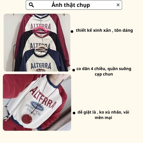 Set đồ nữ, đồ bộ nữ DONNA HCOM3657 thu đông chất nỉ bông mềm mịn dáng thể thao phối 2 màu