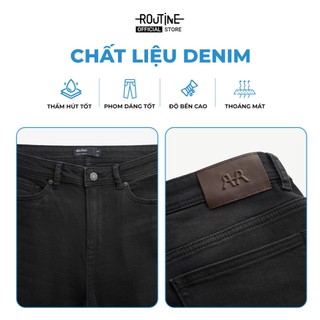 Quần Jeans Nam Trơn Ống Ôm Kiểu Basic Form Slim - Routine 10F25DPA034