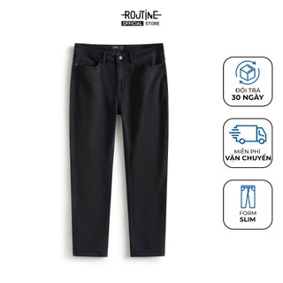 Quần Jeans Nam Trơn Ống Ôm Kiểu Basic Form Slim - Routine 10F25DPA034