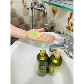 Dầu Gội - Xả Bồ Kết Men Gạo Trà Xanh HIỀN BÙI 500ml, Giúp Mái Tóc Suôn Mượt, Không Lo Gãy Rụng