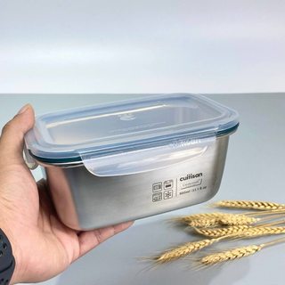 Hộp Inox Cao Cấp Cuitisan Simple Rectangle,nắp khóa 4 cạnh chắc chắn, an toàn trong lò vi sóng, không ám mùi GST HCM