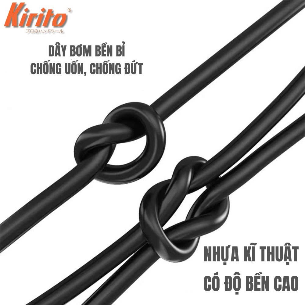 Bơm xe đạp, xe máy, ô tô thương hiệu Kirito nhật bản cao cấp mã 6038B - Bơm chân ngang KRT