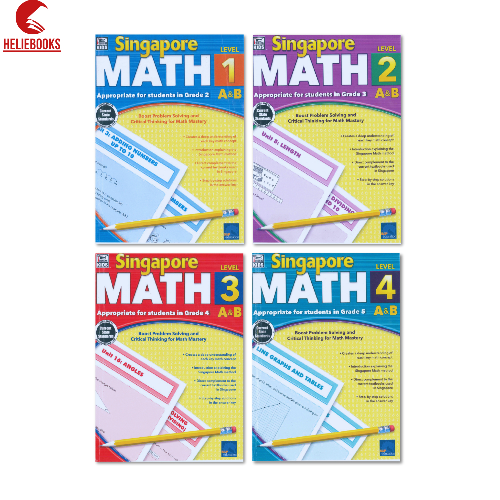 Sách Toán Sing - Singapore Math Level 1,2,3,4 - Bản in lazer đẹp, Kèm ...