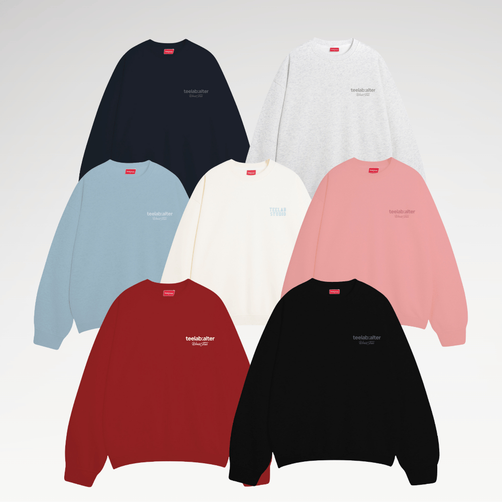 Áo Sweater Nỉ Lông Cáo Teelab Basic Logo Mềm mịn Unisex Nam Nữ Local Brand HD096