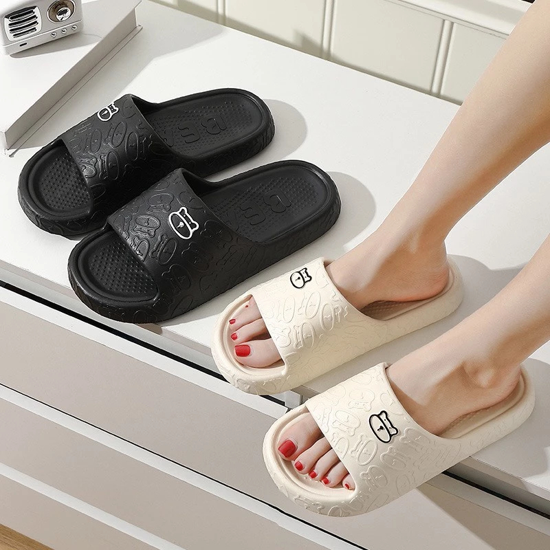 [Peinn] (Loại 1) Dép Quai Ngang Eva Đế Cao Hình Gấu