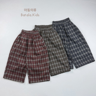 Quần dài thu đông cho bé Batala kids, QUẦN SUÔNG DẠ KẺ CARO 3 MÀU THAN, NÂU, ĐỎ