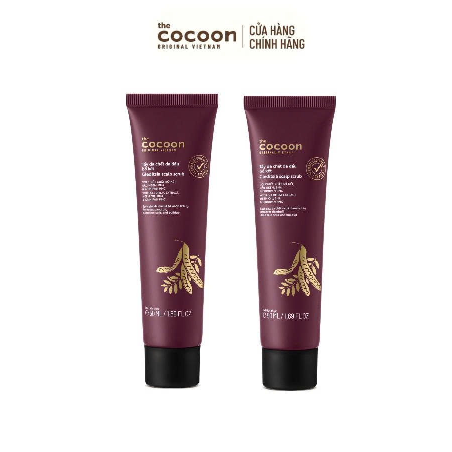 HÀNG TẶNG KHÔNG BÁN - Combo 2 Trial size - Tẩy da chết da đầu bồ kết Cocoon 50ml
