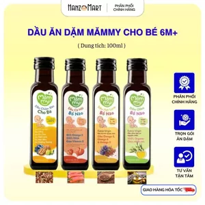 Dầu ăn dặm Mămmy cho bé từ 6 tháng,dầu Cá Hồi -Oliu - Hạt Lanh - Chiên Xào 100ml bổ sung DHA,Omega-3