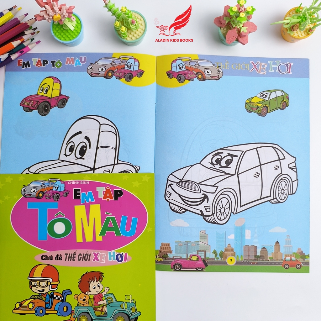 Sách-Bộ 4 Quyển Em Tập Tô Màu – Phương Tiện Giao Thông-Đồ Chơi-Các Loài Chim-Xe Hơi - NXB Thanh Hóa
