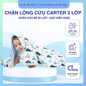 Chăn Lông Cừu Carter Dày Dặn Chăn Cho Bé Đi Lớp Mẫu Giáo Mềm Mại 2 Lớp Hình Thú Ngộ Nghĩnh Ấm Áp Cho Bé