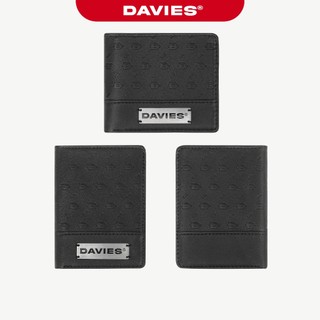 Ví da cầm tay nữ nam họa tiết DAVIES local brand dáng ngang, dọc màu đen chống nước nhiều ngăn Identity Wallet I D-V67