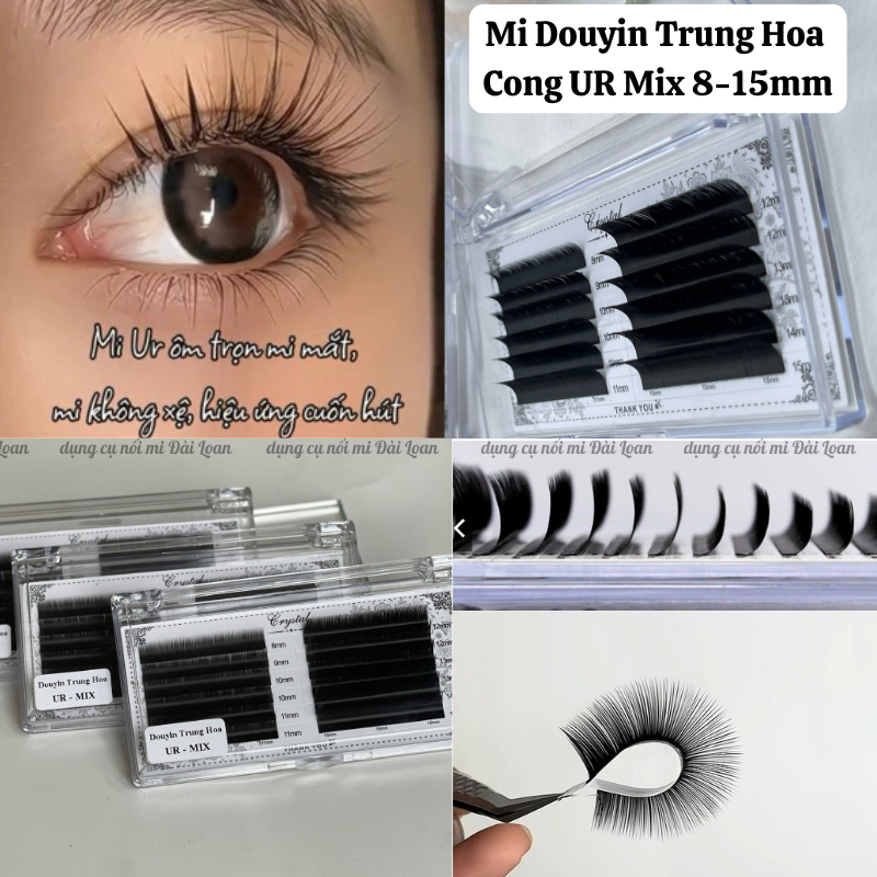 Mi Douyin Trung Hoa Cong UR-UC VIP,Dày 0.07  Siêu đen mềm,Mi Sole Trung Hoa ôm trọn mi mắt._Dụng Cụ Nối Mi Đài Loan.
