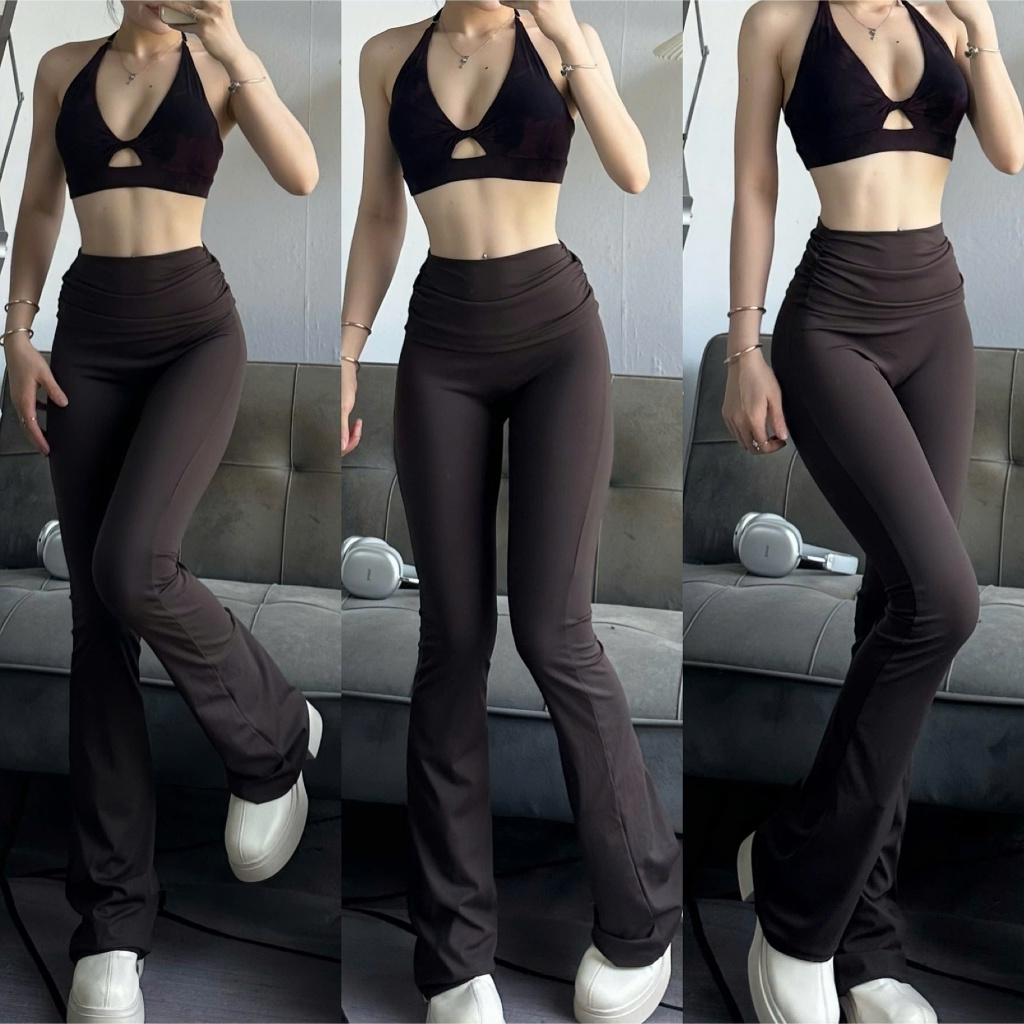 Quần Dài Dáng Loe SLAY Q25 Chất LULU Co Giãn Thể Thao Tập - Gym - Yoga - Aerobic HOTHISPORT