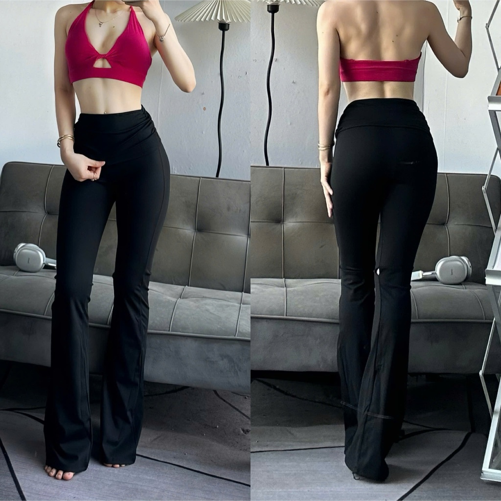 Quần Dài Dáng Loe SLAY Q25 Chất LULU Co Giãn Thể Thao Tập - Gym - Yoga - Aerobic HOTHISPORT