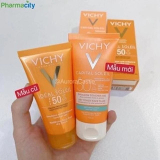 Kem Chống Nắng Vichy SPF50+ 50ml Phiên Bản Dry Touch Và Velvety Cho Da Dầu, Da Khô & Da Nhạy Cảm