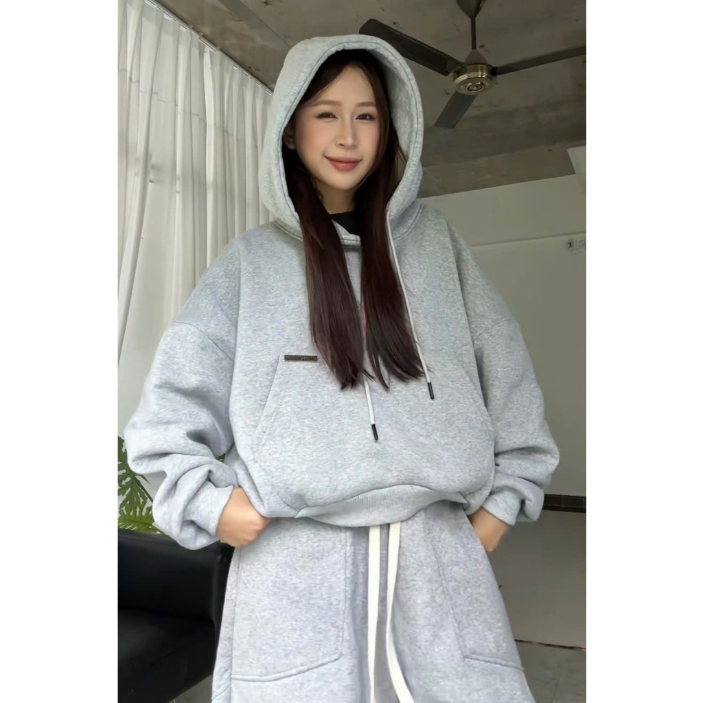 Áo Hoodie BOXY BASIC KÈM TAG chât vải nỉ bông dày dặn, giữ ấm tốt, form rộng nón to khoác ngoài nam nữ