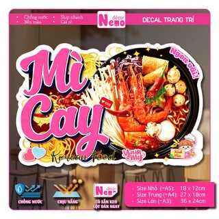 Decal Trang Trí Mì Cay, Tranh Dán Quán Ăn, Cà Phê, Dán Tường, Tủ, Kính, Xe Đẩy - Sticker Chịu Được Mưa Nắng.