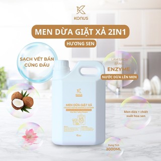 Men Dừa Giặt Xả 2in1 Hương Sen Konus Homecare Dành Cho Giặt Tay & Máy