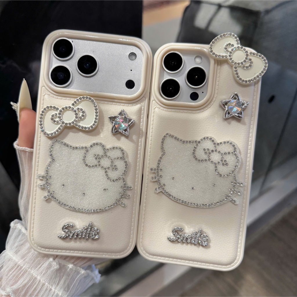 Ốp Lưng iPhone Hello Kitty Mix Charm Nơ – Siêu Xinh, Chống Nứt, Chống Bẩn, Bảo Vệ Điện Thoại