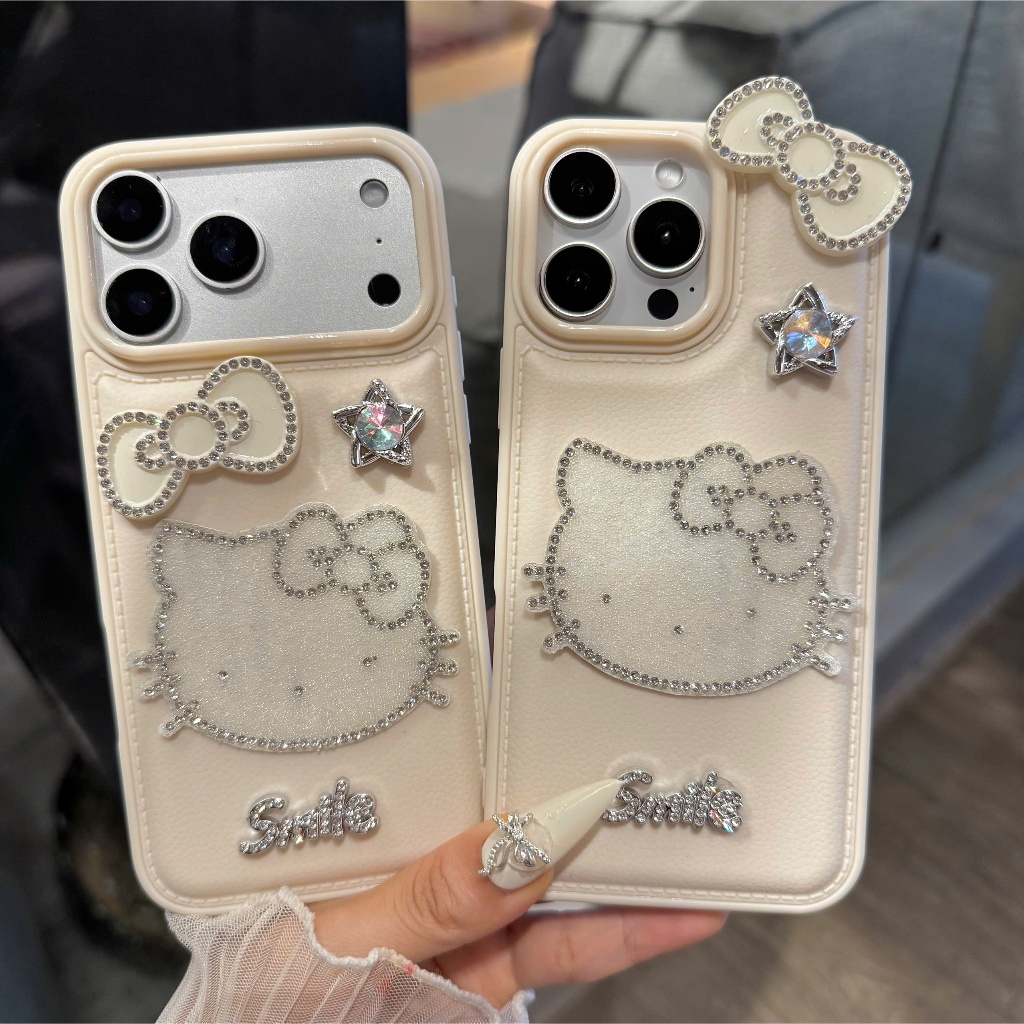 Ốp Lưng iPhone Hello Kitty Mix Charm Nơ – Siêu Xinh, Chống Nứt, Chống Bẩn, Bảo Vệ Điện Thoại