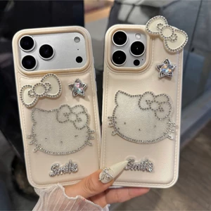 Ốp Lưng iPhone Hello Kitty Mix Charm Nơ – Siêu Xinh, Chống Nứt, Chống Bẩn, Bảo Vệ Điện Thoại